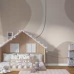 Wall murals Grey and white background with curved lines