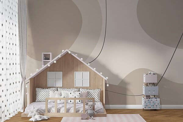 Grey and white background with curved lines Wall murals Grey and white background with curved lines
