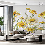 Wall murals Group of yellow flowers