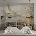 Wall murals White wall with peeling paint