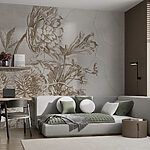 Wall murals Vintage Floral Elegance in Monochrome