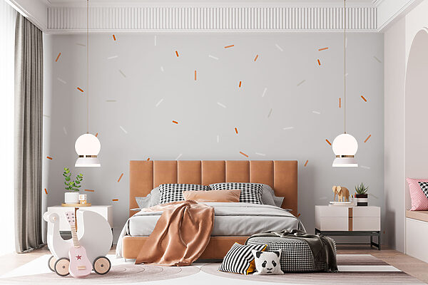 White and orange sprinkles on a gray background Wall murals White and orange sprinkles on a gray background