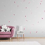 Wall murals White and pink sprinkles