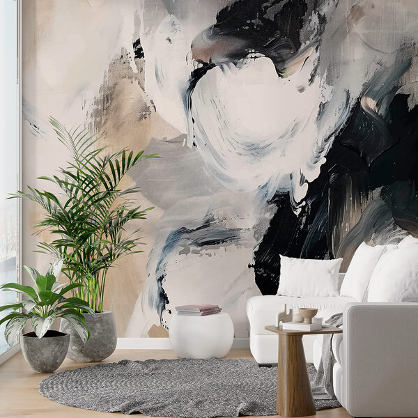 Wall mural Wall mural Abstract Whirls in Monochrome Palette (SKU: w07893)