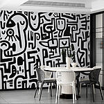 Wall murals Black and white pattern