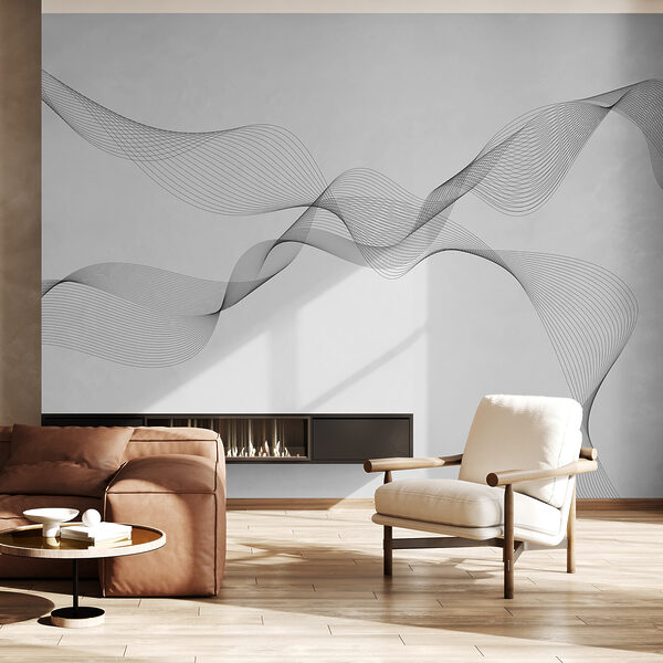 Wall mural Wall mural Black and white lines (SKU: w08075v1)