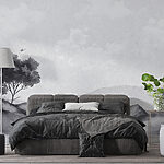 Wall murals Landscape with trees and rocks