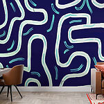 Wall murals Blue and white pattern