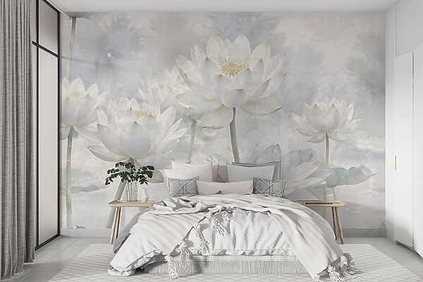 Group of white flowers Wall murals Group of white flowers