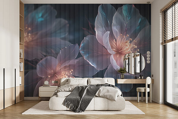 Ethereal blooms in luminous hues Wall murals Ethereal blooms in luminous hues