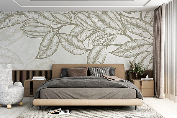 Plant with leaves and beans Wall murals Plant with leaves and beans