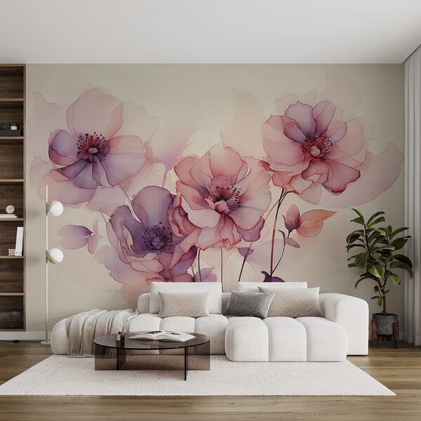 Blushing Blossoms in Subtle Shades Wall murals Blushing Blossoms in Subtle Shades