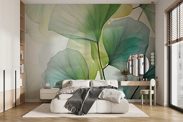 Translucent leaves dance in light Wall murals Translucent leaves dance in light