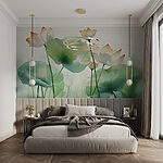 Wall murals Lotus blooms in serene waters