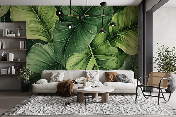 Lush Greenery in Artistic Flow Wall murals Lush Greenery in Artistic Flow