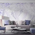 Wall murals White and purple flowers