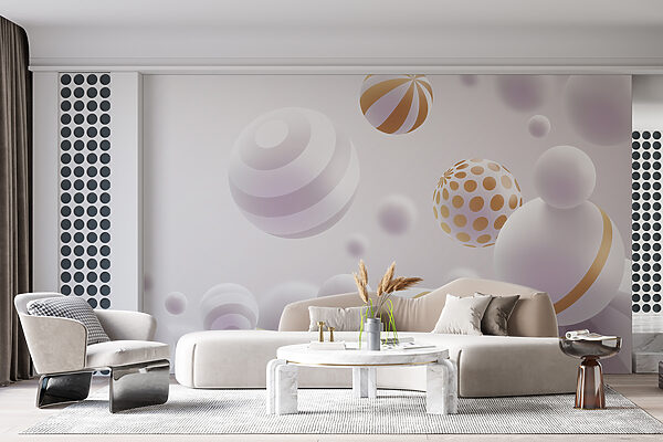 Elegant spheres in a serene flow Wall murals Elegant spheres in a serene flow