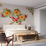 Wall murals Map of ukraine with flowers