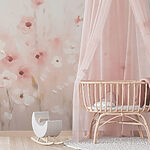 Wall murals Painting of flowers on a white background