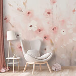 Wall mural Painting of flowers on a white background
