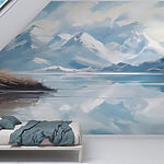 Wall murals Lake with mountains in the background