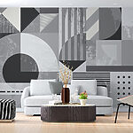 Wall murals Grey and white geometric pattern
