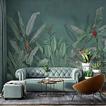 Wall murals Wallpaper with plants and flowers