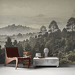 Wall mural Landscape of trees and fog