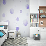 Wall murals White surface with purple dots
