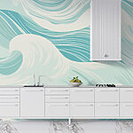 Wall murals Blue and white waves