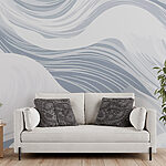 Wall murals White and gray waves