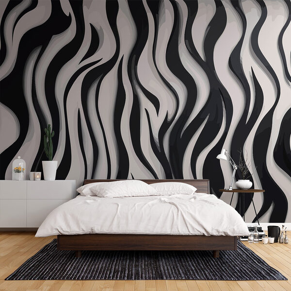 Black and white striped pattern Wall murals Black and white striped pattern
