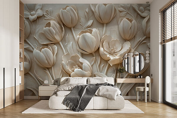 Group of white flowers Wall murals Group of white flowers