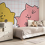 Wall murals Yellow and pink cat