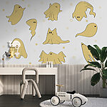 Wall murals Set of cartoon ghosts