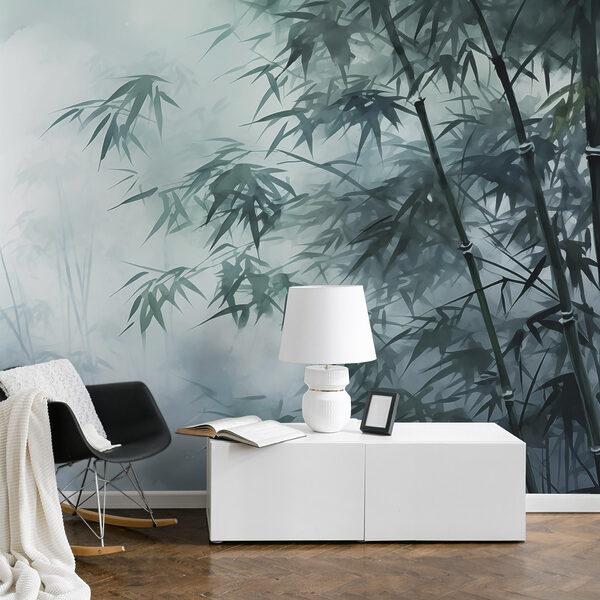 Bamboo trees in the fog Wall murals Bamboo trees in the fog