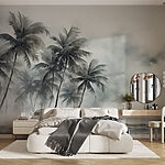 Wall murals Palm trees on a beach