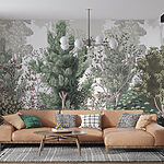 Wall murals Group of trees with red berries