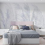 Wall murals Group of grass with white background