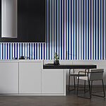 Wall murals Blue and white striped background