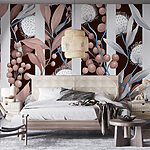 Wall mural Elegant monochrome botanical illustration