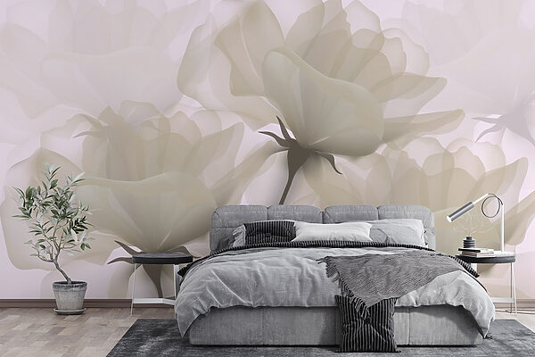 Group of white flowers Wall murals Group of white flowers