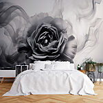 Wall murals Black and white image of a rose