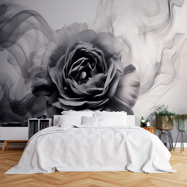 Black and white image of a rose Wall murals Black and white image of a rose
