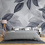 Wall murals Elegance in Monochrome Leaves
