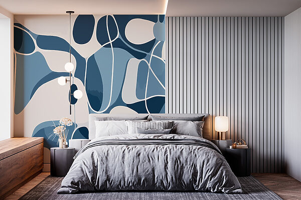 Blue and white pattern Wall murals Blue and white pattern