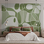 Wall murals Green and white pattern