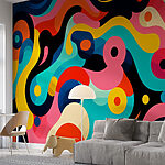 Wall murals Colorful pattern with circles and dots