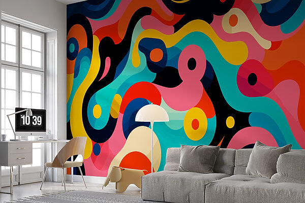 Colorful pattern with circles and dots Wall murals Colorful pattern with circles and dots