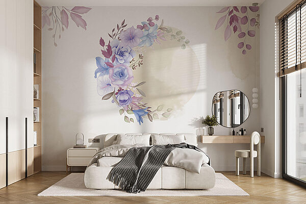 Watercolor painting of flowers Wall murals Watercolor painting of flowers